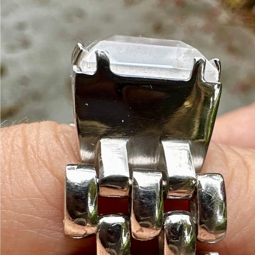 Daniel Swarovski Swarovski Stilla Square Cut .925 SS w Emerald Cut Crystal-RARE - Picture 5 of 10